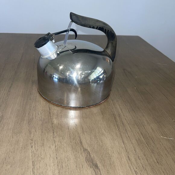 Revere Ware Signature Whistling 2 QT 1801 Copper Tea Pot Kettle - Picture 1 of 8